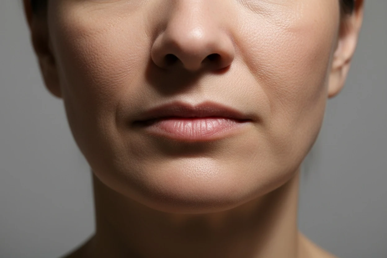 The same region under a single overhead light — the shadow falls straight into the boundary and doubles its apparent depth