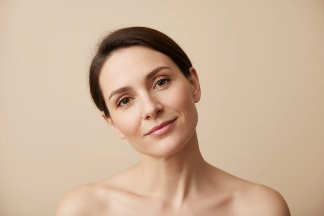 A head held a few degrees off vertical presents an asymmetrical face to every camera, whatever the face itself is doing