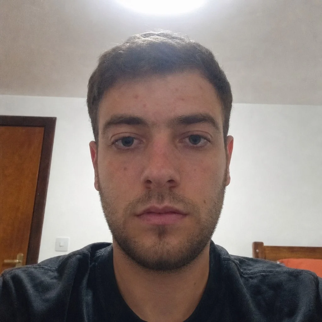The same face with a chin filler simulation applied by AI