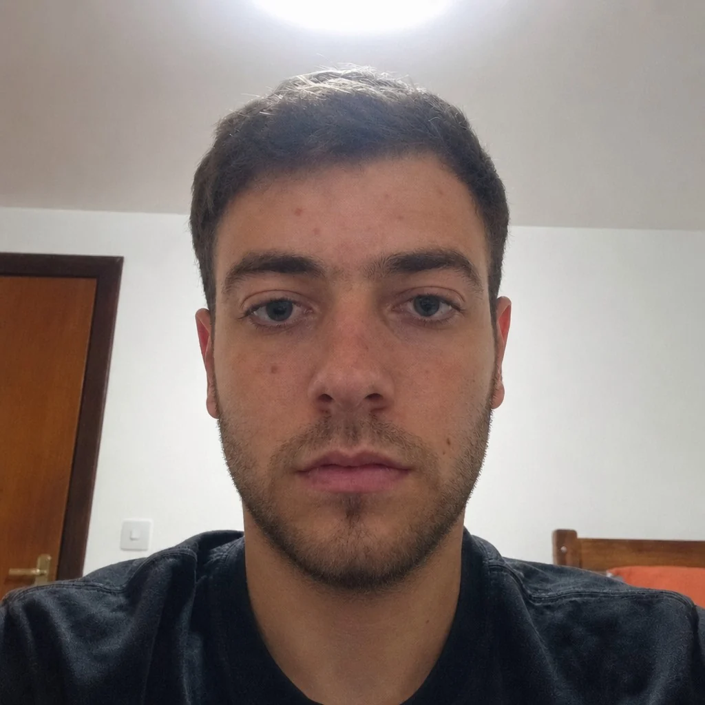 The same face with a jawline filler simulation applied by AI