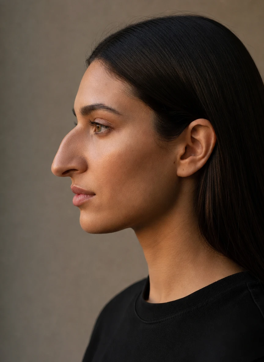 Rhinoplasty before example (AI generated)
