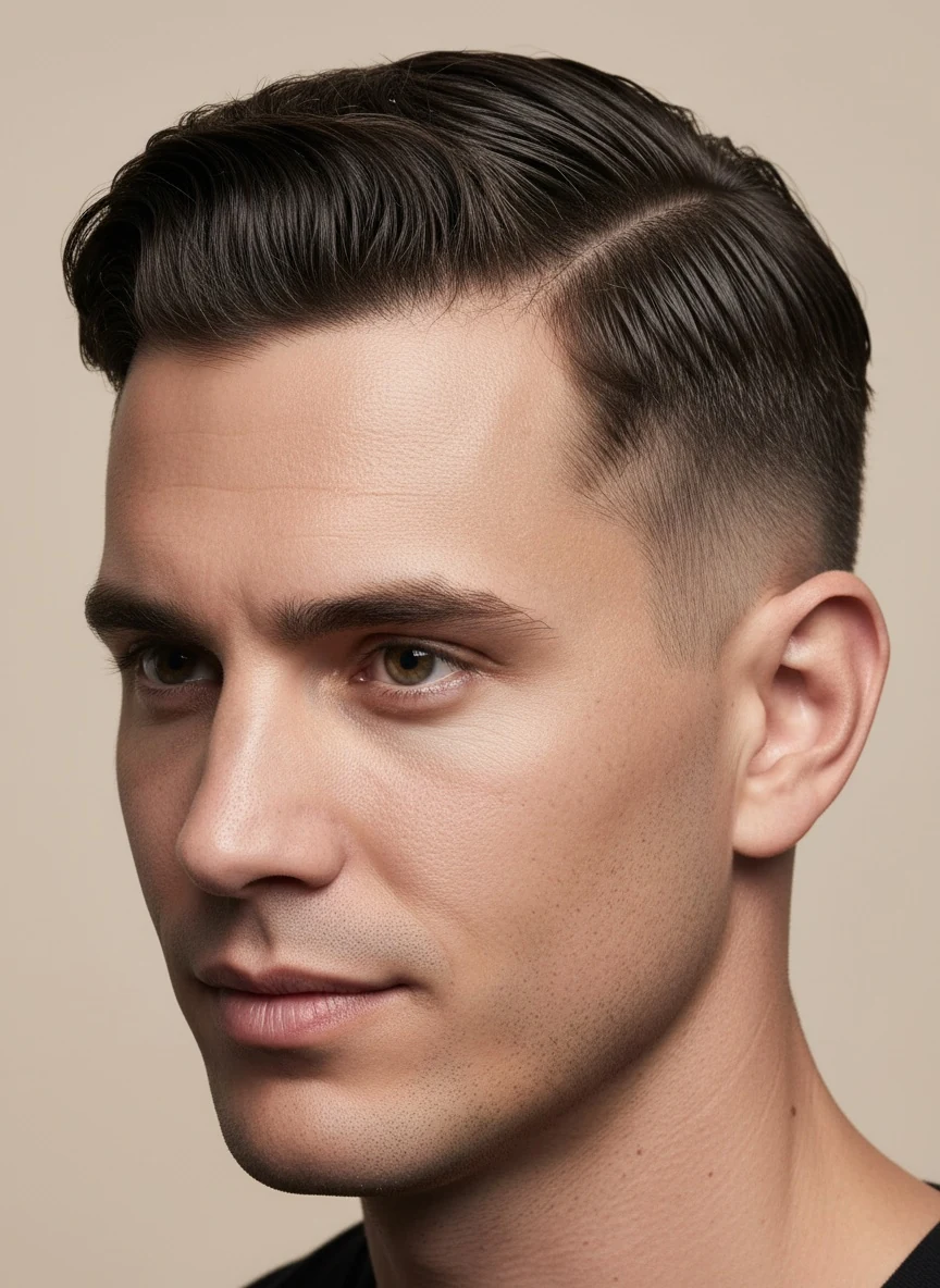 A hard side part with a razored parting line and disconnected sides