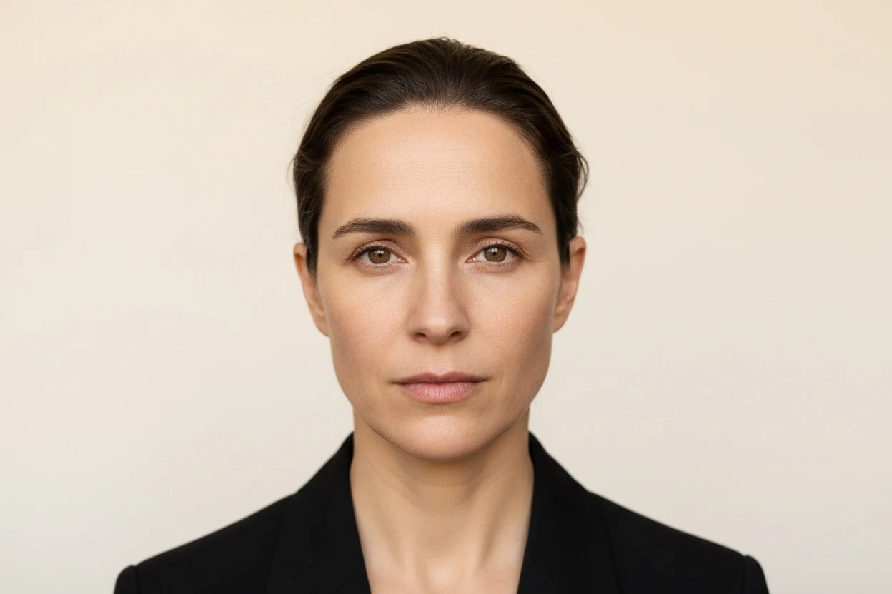 A head-and-shoulders portrait framed the way the face shape detector expects